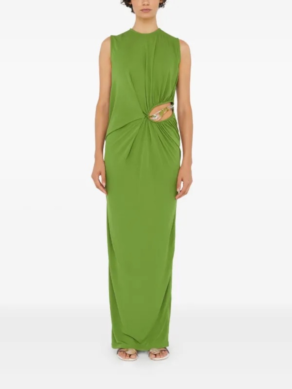 New Christopher Esber Encased Cut-out Twisted Maxi Dress In Green
